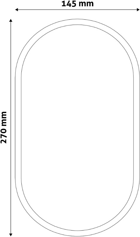 LED svítidlo stropní/ nástěnné IP65, 20W, 4000K, ovál- bílá